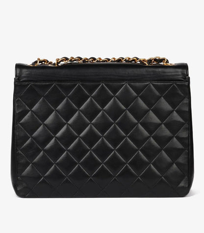 Chanel Black Quilted Lambskin Vintage Timeless Maxi Jumbo Class Hand Bag CC-4455-WBG