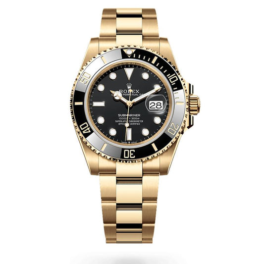 RLX Submariner Quartz Gold Black Dial Metal Men's Watch for Man Rlx-Sub-GB