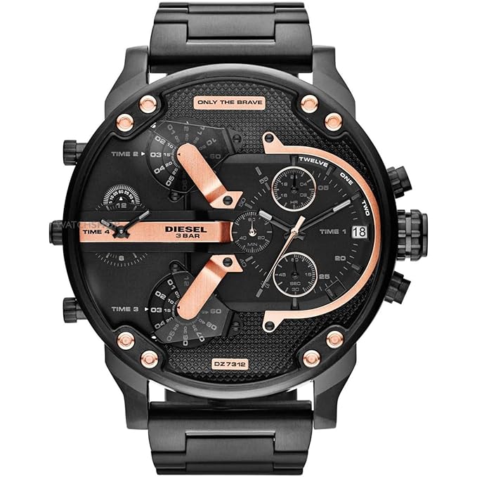 Diesel Multi-Function Chronograph Analog Black-RoseGold Dial Men's Watch DZ-8015