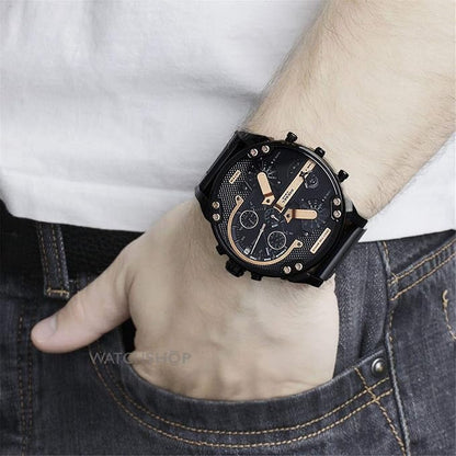 Diesel Multi-Function Chronograph Analog Black-RoseGold Dial Men's Watch DZ-8015