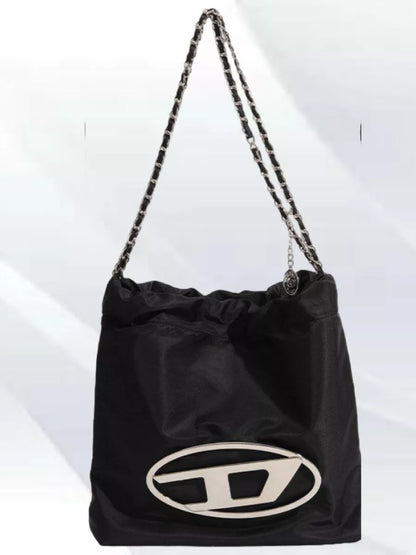 Diesel Oval D Drawstring Nylon Shopper Bag DZ-4470-WBG