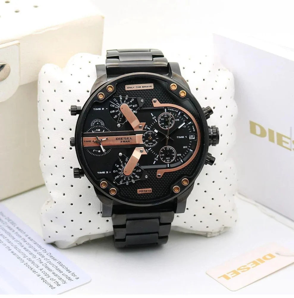 Diesel Multi-Function Chronograph Analog Black-RoseGold Dial Men's Watch DZ-8015