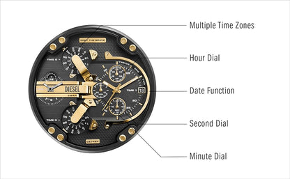 Diesel Multi-Function Chronograph Analog Black-Gold Dial Men's Watch DZ-8014