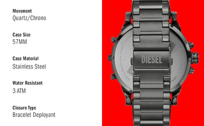 Diesel Multi-Function Chronograph Analog Black-RoseGold Dial Men's Watch DZ-8015