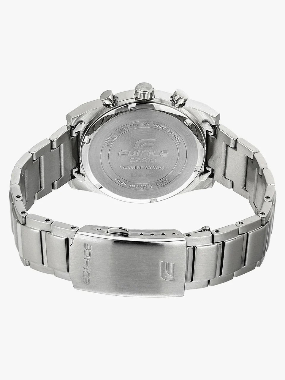 Casio Edifice Chronograph Quartz Men's Watch With Silver Strap/White Dial ED418