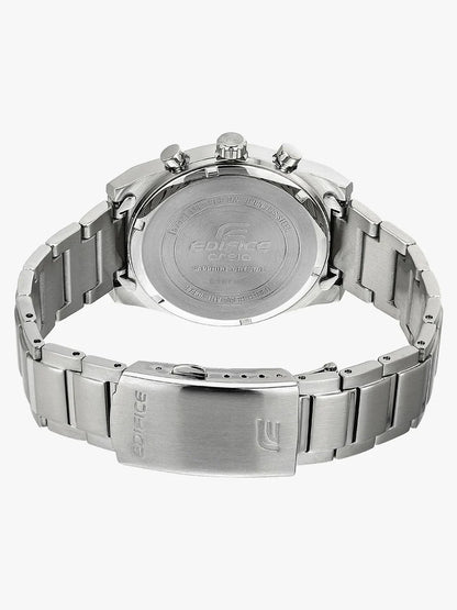 Casio Edifice Chronograph Quartz Men's Watch With Silver Strap/Black Dial ED417