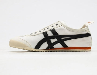 Onitsuka Tiger MEXICO 66 Slip-On Sneakers Casual Shoes For Man And Boys White Black Orange D3K0N-0090