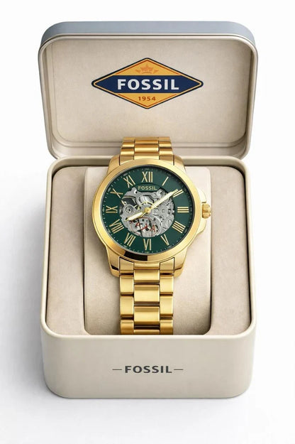 Fossil Machine Automatic Skeleton Dial Gold Men's Watch Formal Casual -FS-05021