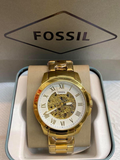 Fossil Machine Automatic Skeleton Dial Gold Men's Watch Formal Casual -FS-05020
