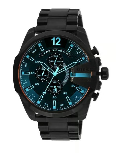 Diesel Mega Chief Chronograph Full Black Dial Men's Watch For Man DZ-8013