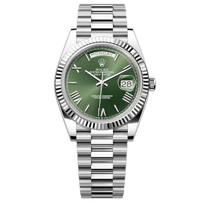 Rolex Oyster Perpetual Day-Date Olive Green Dial Men's Watch RLX-OYST-GRN