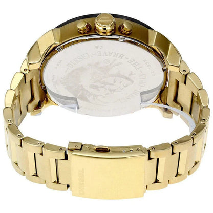 Diesel Multi-Function Chronograph Analog Black Dial Gold Strap Men's Watch DZ-8016