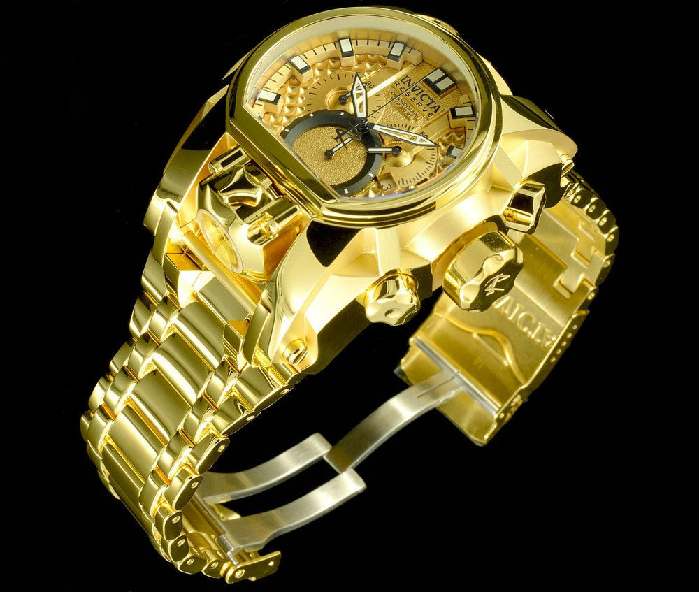Invicta Reserve Mens 52mm Bolt Zeus Magnum Swiss Quartz Dual Movement Iridescent Men's Watch INC-GOLD