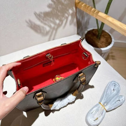 Brown Color Two-Tone Leather Tote Bag, Stylist Daily Use Handbag