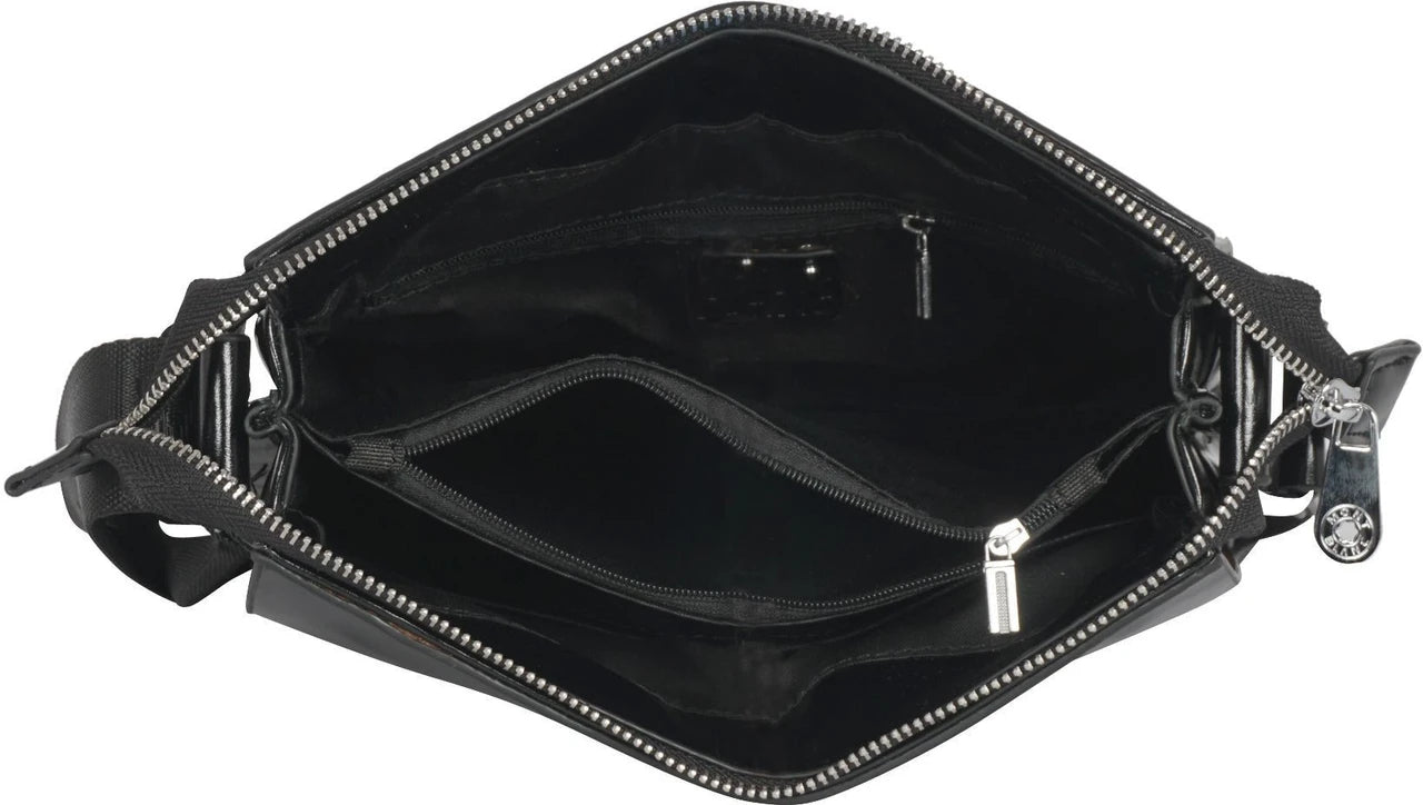 Mont Blanc Men's Crossbody Messenger Bag – Vintage Black Leather Bag MB-4461-WBG