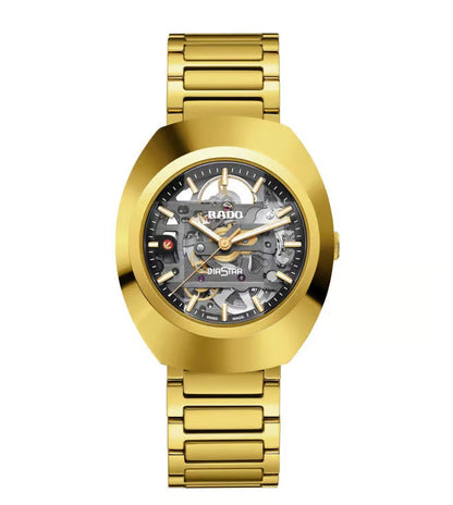 RADO Diastar Automatic Skeleton Dial Gold Men's Watch RD-1214