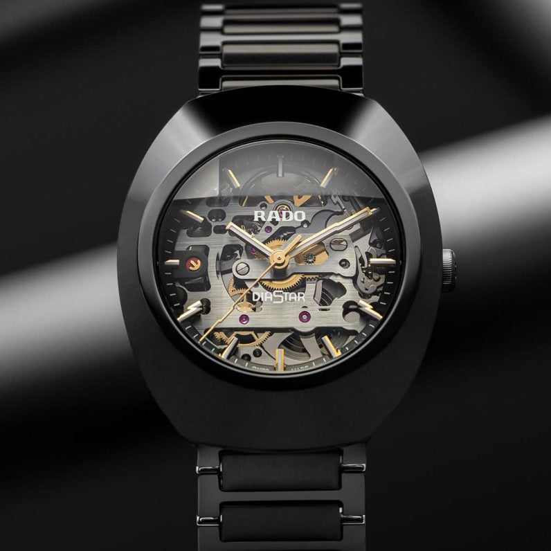 RADO Diastar Automatic Skeleton Dial Black Men's Watch RD-1216