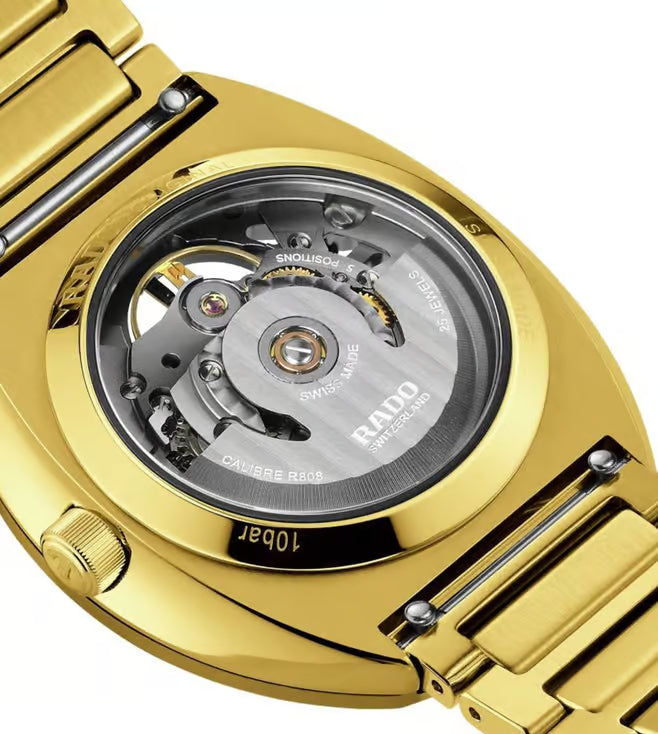 RADO Diastar Automatic Skeleton Dial Gold Men's Watch RD-1214