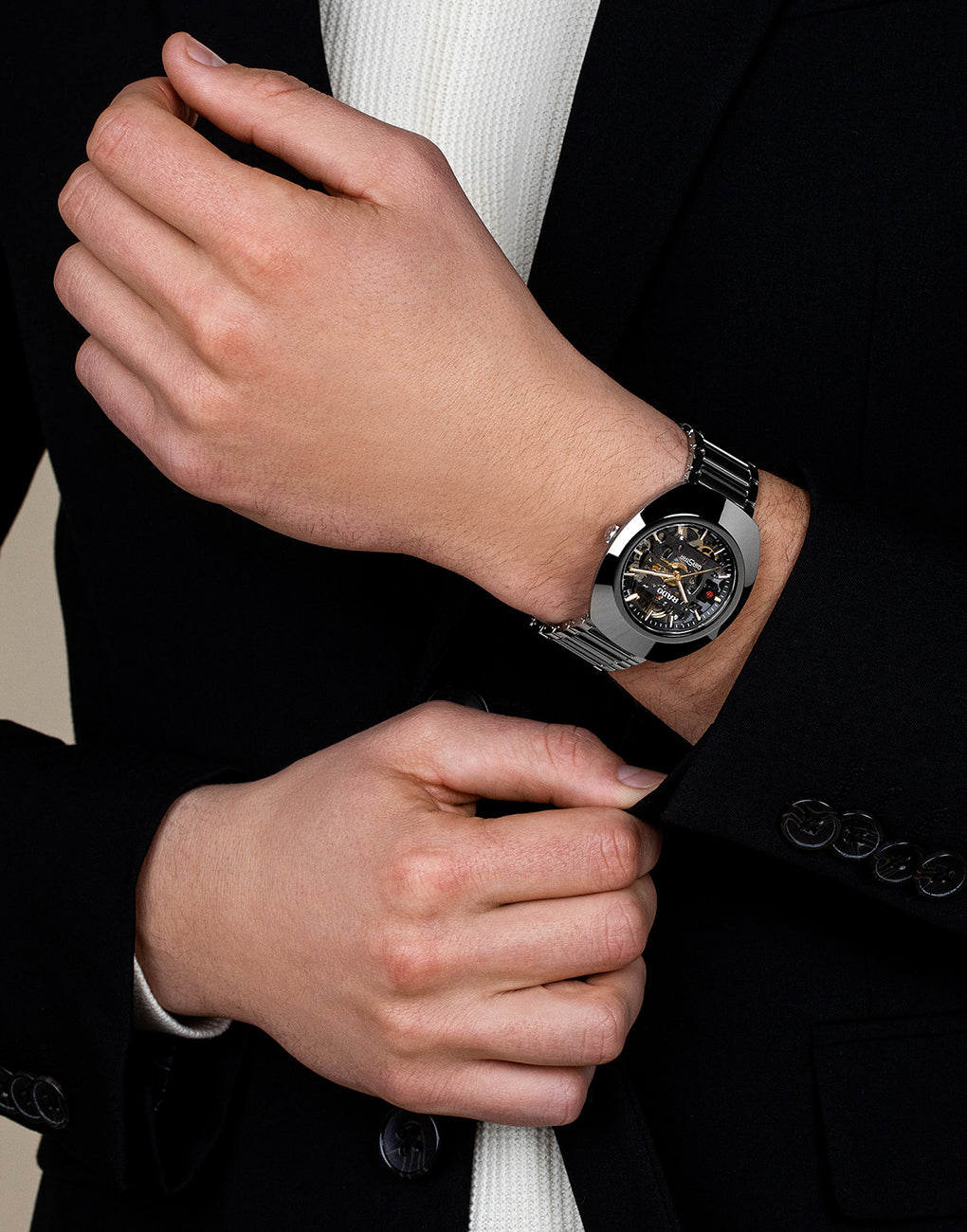RADO Diastar Automatic Skeleton Dial Black Men's Watch RD-1216