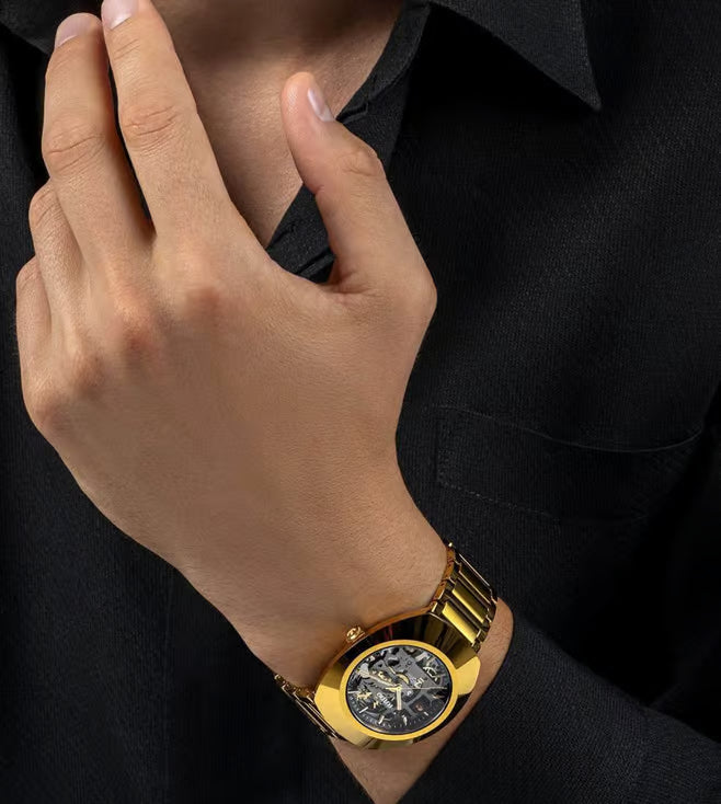 RADO Diastar Automatic Skeleton Dial Gold Men's Watch RD-1214