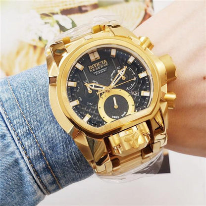 Invicta Reserve Mens 52Mm Bolt Zeus Magnum Swiss Quartz Dual Movement Iridescent Men's Watch INC-25210