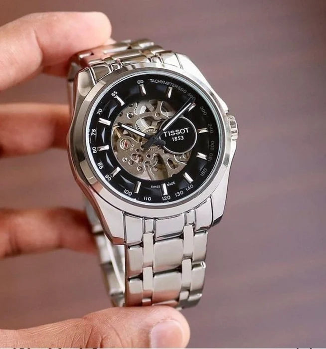 Tissot Black Skeleton Dial Automatic Men's Watch TS-6121