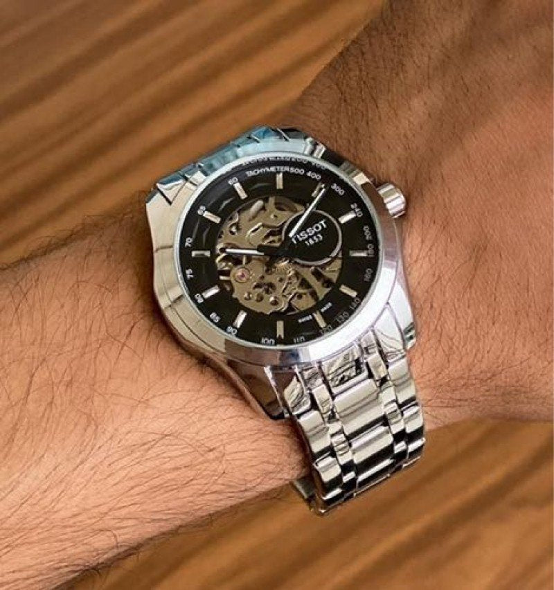 Tissot Black Skeleton Dial Automatic Men's Watch TS-6121