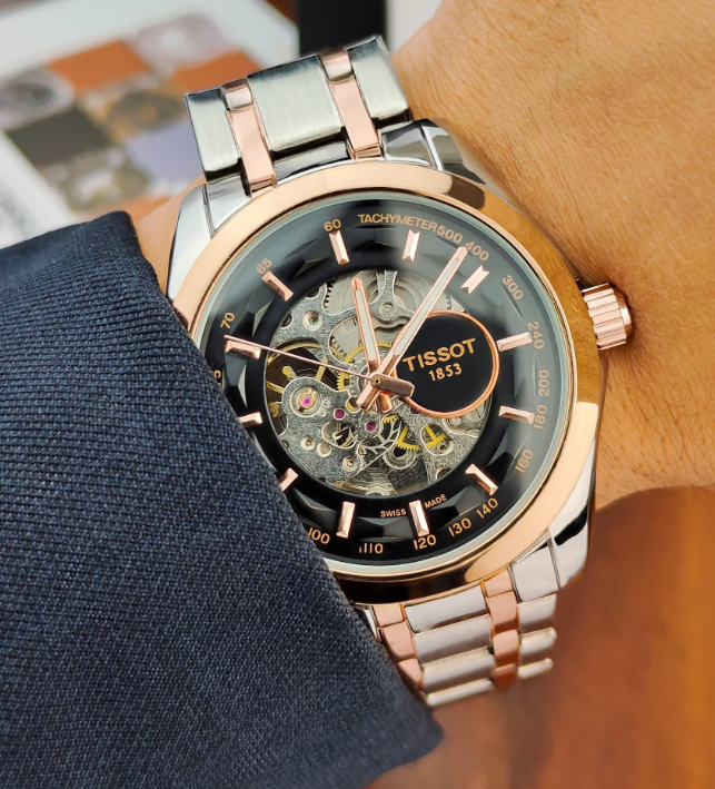 Tissot Black Skeleton Dial Automatic Men's Watch TS-616-8