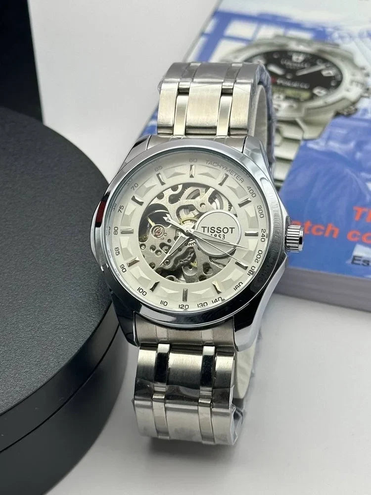 Tissot White Skeleton Dial Automatic Men's Watch TS-616-9