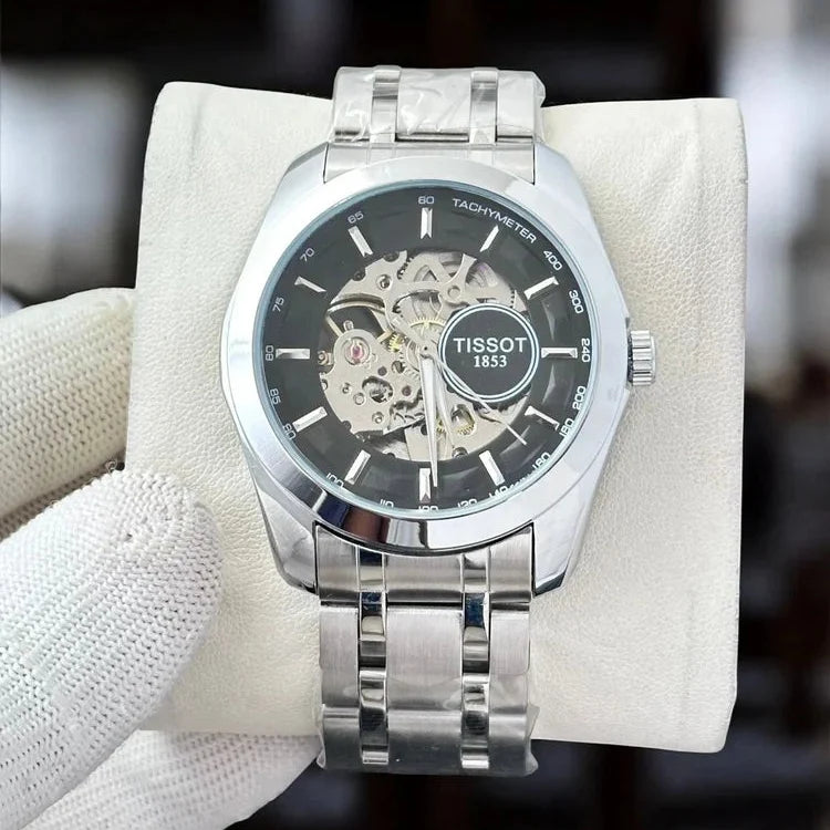 Tissot Black Skeleton Dial Automatic Men's Watch TS-6121