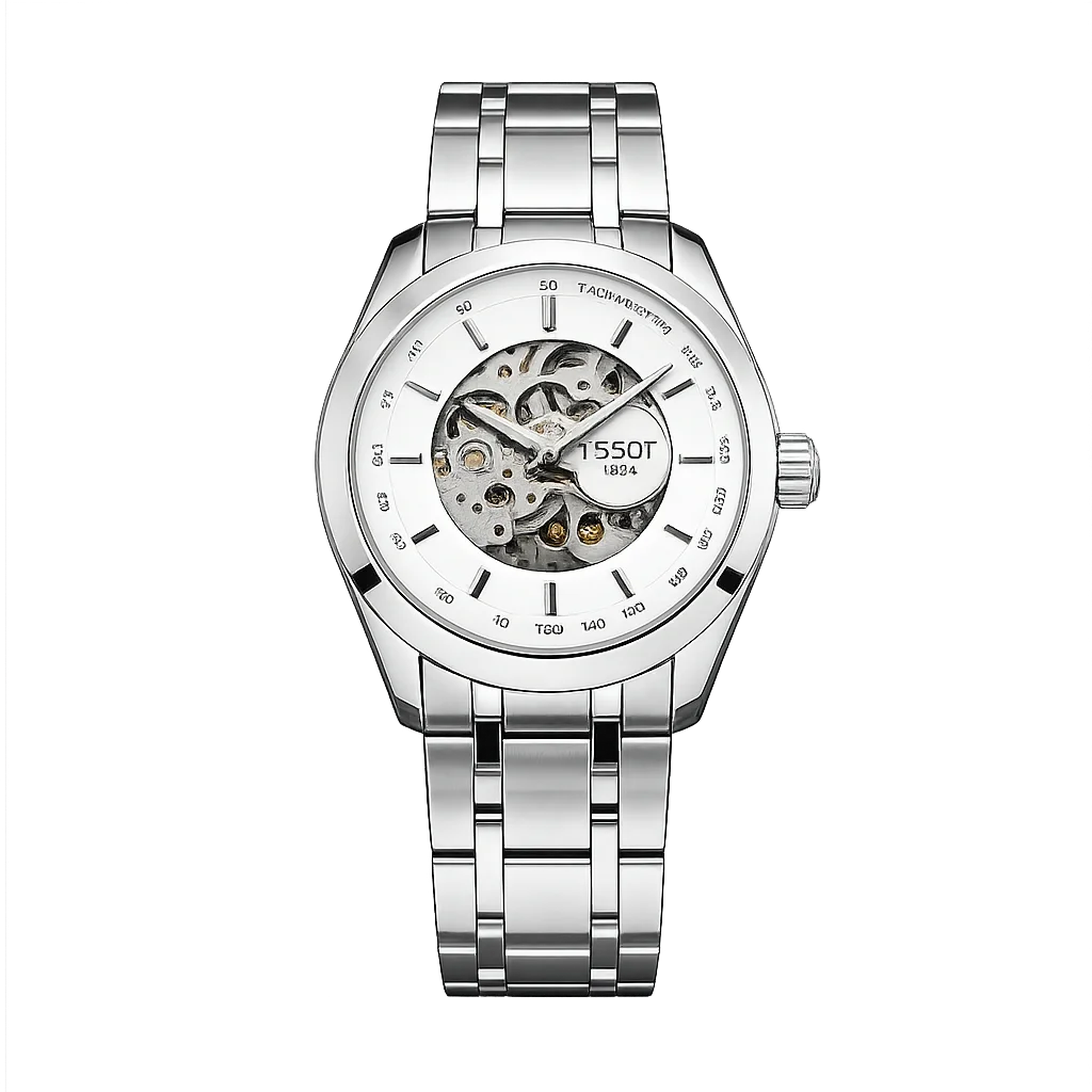 Tissot White Skeleton Dial Automatic Men's Watch TS-616-9