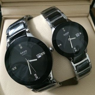 Rado Ceramic Black Couples Dated Black Dial Color RD-CPL-10 Luxury Watch For Couples Watch- Best For COuples