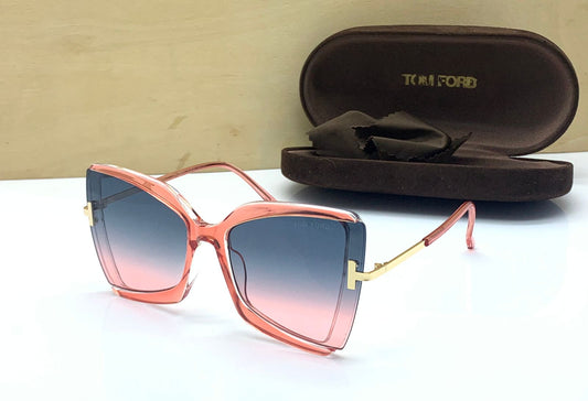 Tom Ford Latest Butterfly Design Pearl Luxury Pink Color Sunglasses TF- Sabrina For Men's Women's or Girl With Gold Pink Frame Sunglass TF-3826