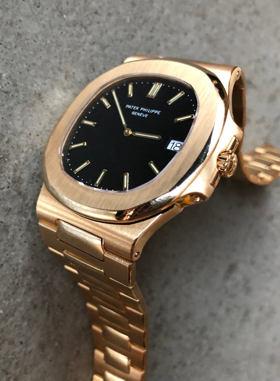 Patek Philippe Nautilus Mad Watch Qurtz Movement Rose Gold Gold Dated Watch For Men's-Best Men's Collection PK-25686SP