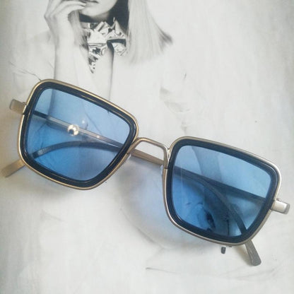 Husky Dusky Blue Color Glass Silver Frame Men Women Sunglass For Man Woman or Girl SF-98 Gift Sunglass