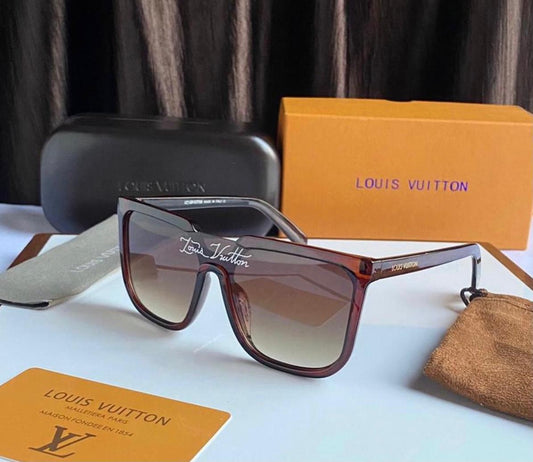 Louis Vuitton Brown color Brown Frame Glass Man's Women's Sunglass LV-248 Silver & Black Stick Gift Sunglass