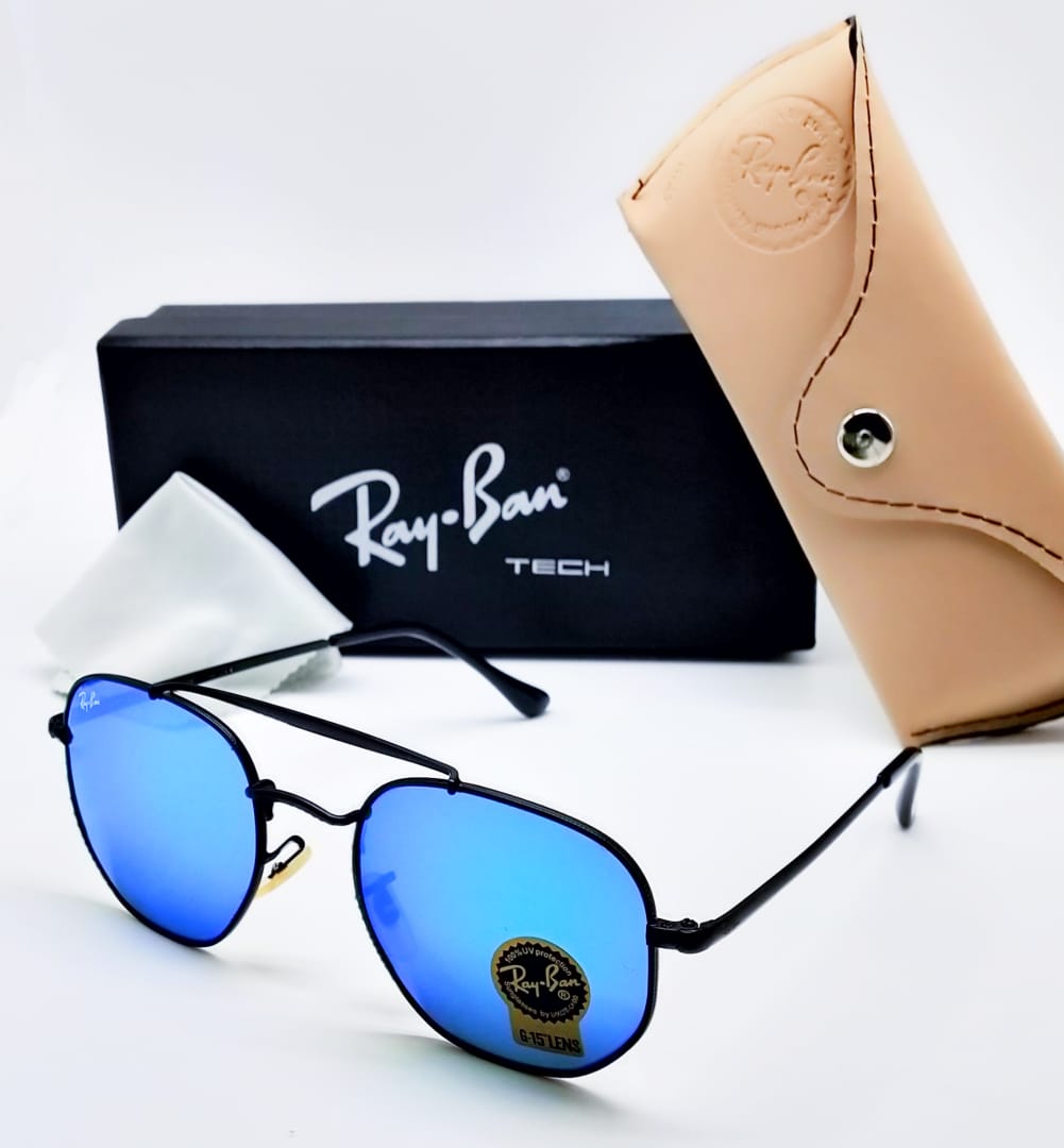 Rayban Brand New stylish Men's Sunglass Heavy Quality Blue Color Glass With black Frame RB-1115