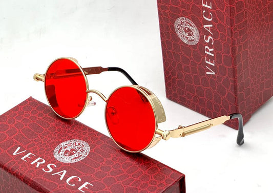 Versace Branded Red Color Glass Men's Sunglass For Man Ver-483 Golden Color Stick Gift Sunglass