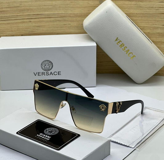 Versace Half Blue Shade Gradient Lens Sunglass For Men And Women With Black Stick Sunglass VER-3466