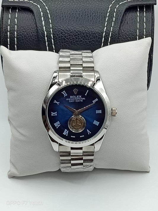 RLX Analog Milgauss Watch- Blue Color Dial Stainless Steel With Silver Color Watch For Men's -Best For Stylist Look- RLX-902