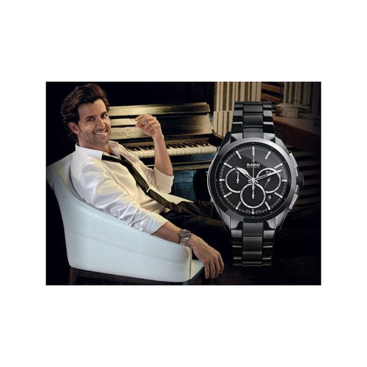 Rado Hyper chrome Chronograph Black Ceramic Dial With All Black Case Date Men's Watch for Man Classic Formal Party Gift R32.275.15.2