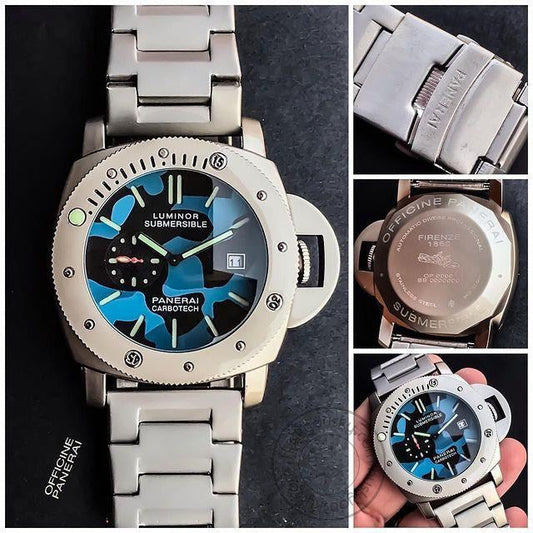 Submersible [Panerai Carbotech] Lr-222 Multi Color Dial Stainless Steel Chain For Men's Gift Watch