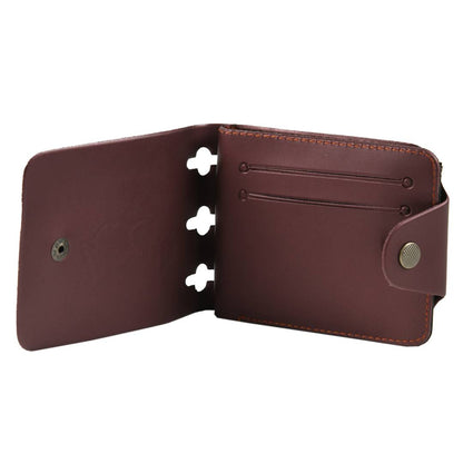 Exceptional Brown Leather Solid Men's Two Fold Wallet