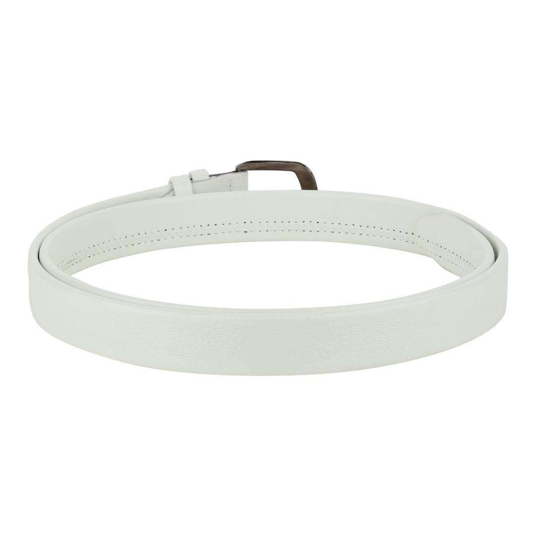 Stylish And Party Wear White Leather Belt For Women and Girls