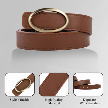 Stylish Casual, Formal Brown Leather Belts For Women's