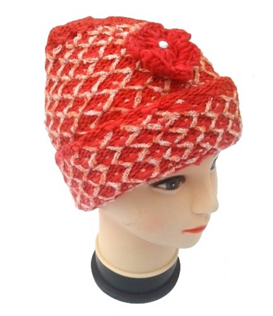 Women Knitted Woolen Light Red Color Cap (Pack of 1) – Houseofaww