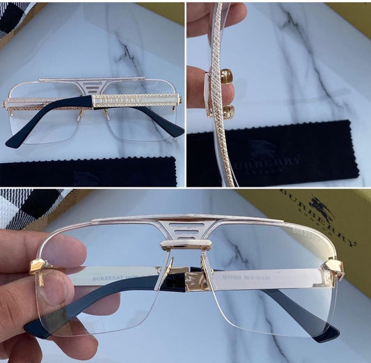 Burberry Branded Aviator Transparent Color Glass Golden Stick And Frame Men's Sunglass For Man Bb-700 Sunglass Gift