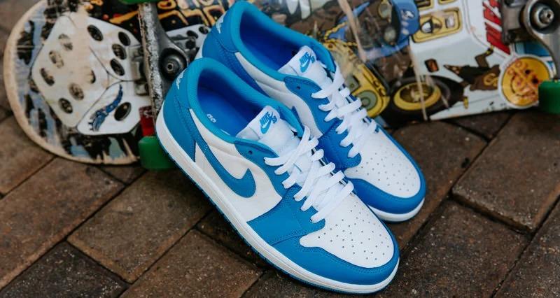 Nike SB Eric Koston x Jordan 1 Low UNC Sneaker White and Blue For Man And Women AQ9944-441