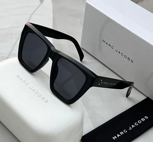 Marc Jacobs High Quality Oversized Cat eye Vintage Brand Sunglasses For Unisex-Unique and Classy MJ-216 Black square Frame With Black Glass Sunglass For Men Women's Or Girls