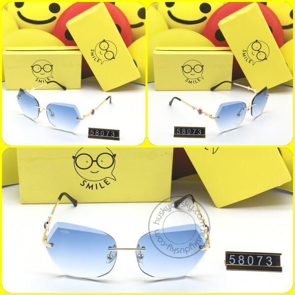 Smile Blue Shade Glass Man's Women's Sunglass for Man Woman or Girl SM-C-22 Black Golden Frame Gift Sunglass